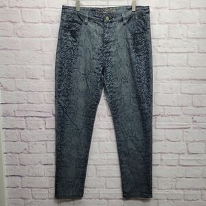 Soft Surroundings Snakeskin Print Jeans Womens 14 Ankle Stretchy Grunge‎ Preppy